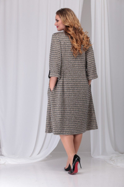 Платье Karina deLux B-281А серо-черный - фото 4