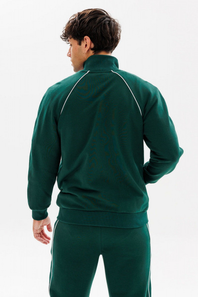 Зеленый джемпер с вышивкой и карманами из трикотажа GO M4082/25-02. 176-182 - фото 3