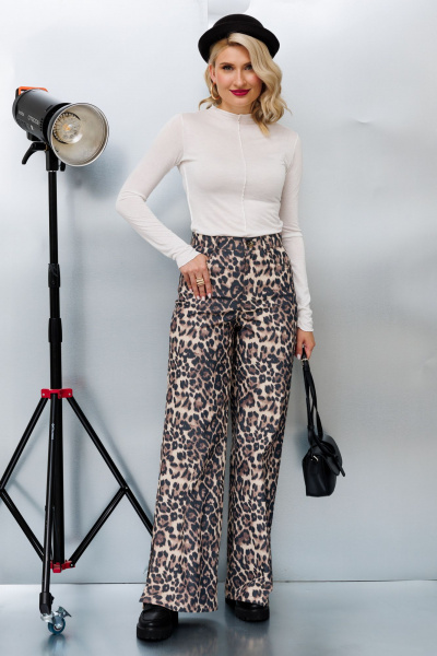 Брюки с леопардовым принтом в стиле на каждый день KOKOdea 6.17.2 леопард - фото 1