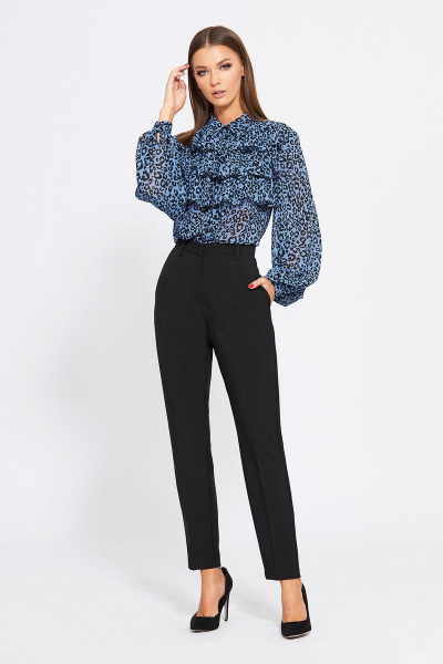 Блуза EOLA 1912 голубой-леопард - фото 1