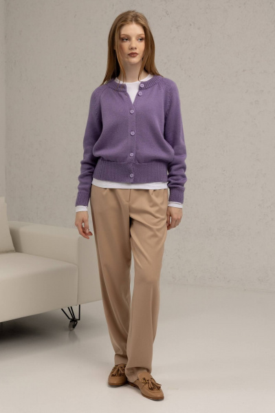 Свободные брюки из ткани с боковыми карманами Romgil РТ0037-ПЭ2 соломенный - фото 5