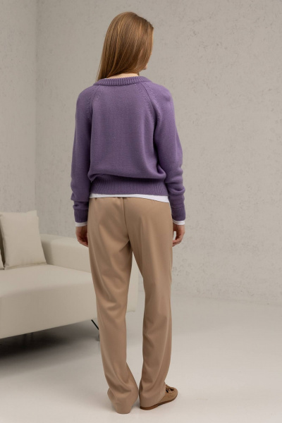 Свободные брюки из ткани с боковыми карманами Romgil РТ0037-ПЭ2 соломенный - фото 2