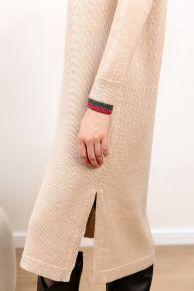 Зеленое трикотажное платье с V-образным вырезом и классикой Romgil РВ0099-ШЕ5 светлый_опаловый,брусничный,оливковый - фото 5