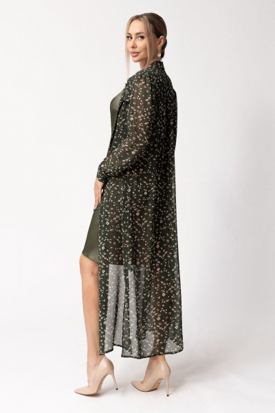 Зеленое летнее платье с клапанами и съемным поясом Golden Valley 4659-1 зеленый - фото 2