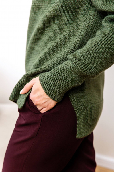 Джемпер Romgil РВ0100-ШЕ5 оливковый - фото 6