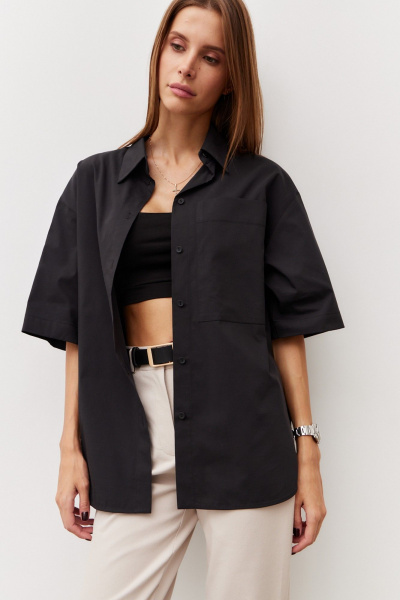 Деловая рубашка из хлопка с коротким рукавом Luitui R2052 - фото 2