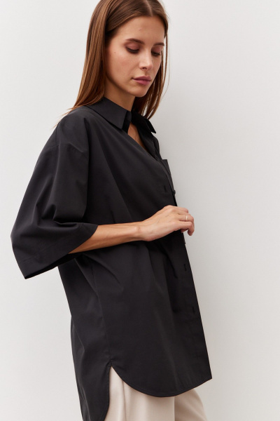 Деловая рубашка из хлопка с коротким рукавом Luitui R2052 - фото 3