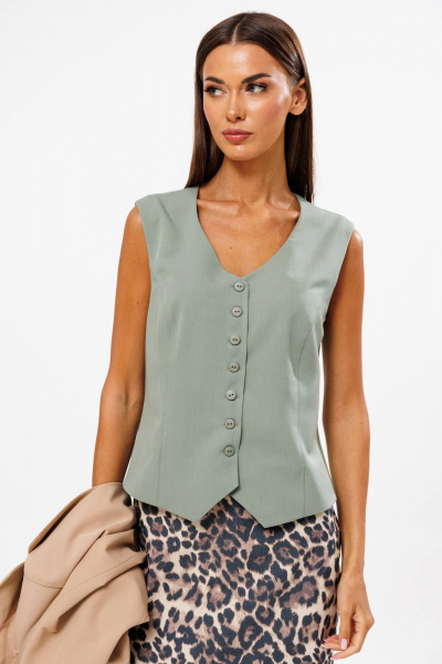 Комплект из жакета, жилета и юбки с отделкой Ларс Стиль 971 - фото 3