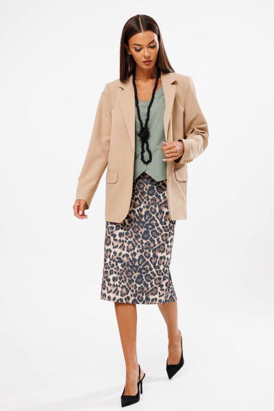 Комплект из жакета, жилета и юбки с отделкой Ларс Стиль 971 - фото 1