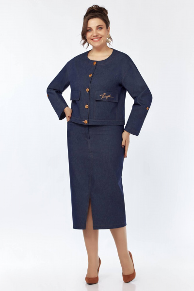 Джинсовый костюм: жакет свободный и зауженная юбка БагираАнТа 962 - фото 5