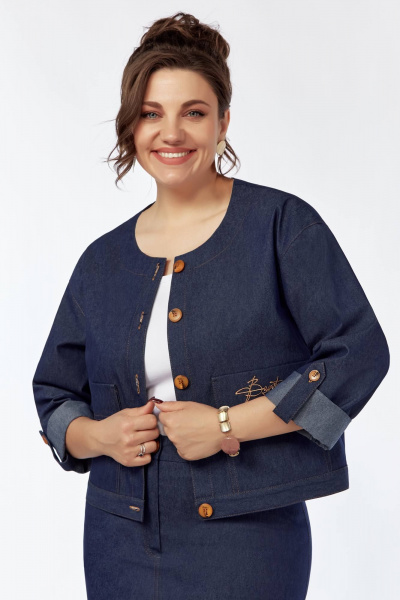 Джинсовый костюм: жакет свободный и зауженная юбка БагираАнТа 962 - фото 2