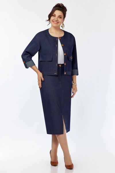 Джинсовый костюм: жакет свободный и зауженная юбка БагираАнТа 962 - фото 1