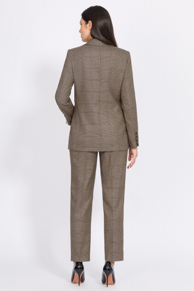 Бежевые брюки со стрелками из текстиля с эластиными волокнами Bazalini 4923 - фото 9