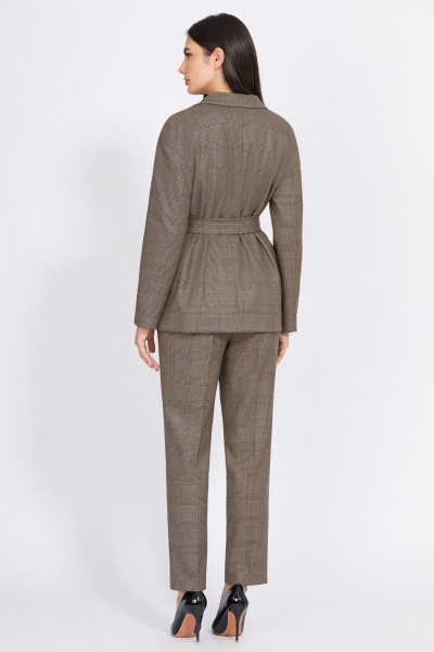 Бежевые брюки со стрелками из текстиля с эластиными волокнами Bazalini 4923 - фото 6