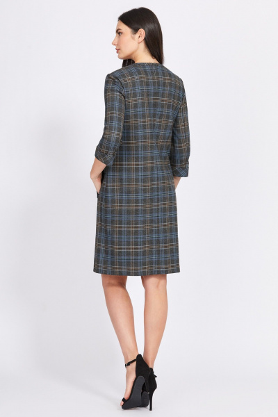 Платье-футляр с шлицей и клеткой для делового образа Bazalini 4959 - фото 3