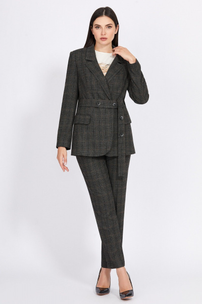 Серые брюки со стрелками из ткани с вискозой Bazalini 4972 - фото 6