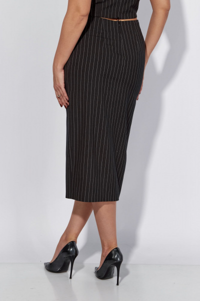 Облегающая женская юбка с разрезом и притачным ремнем Luna 184 тёмный_графит - фото 5