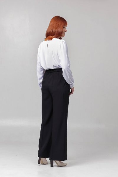 Деловая женская блуза с мягкими складками и классическими деталями Соджи 594 белый - фото 3