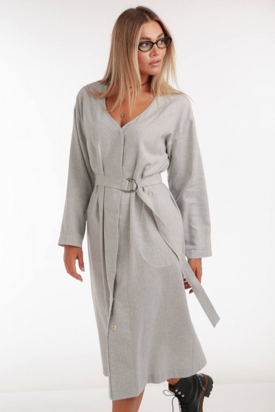 Платье рубашка свободного силуэта с карманами Your size 2233 - фото 9