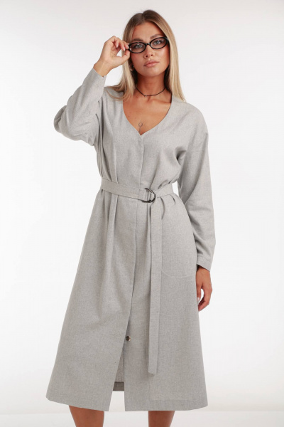 Платье рубашка свободного силуэта с карманами Your size 2233 - фото 7