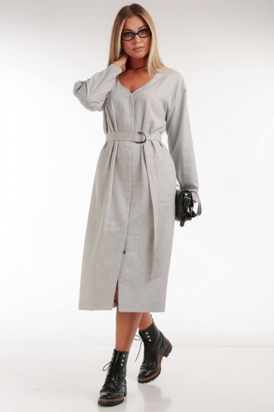 Платье рубашка свободного силуэта с карманами Your size 2233 - фото 1