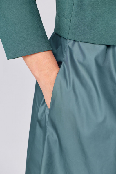 А-образное платье с имитацией косухи и сборкой Мишель стиль 1209 полынь - фото 12