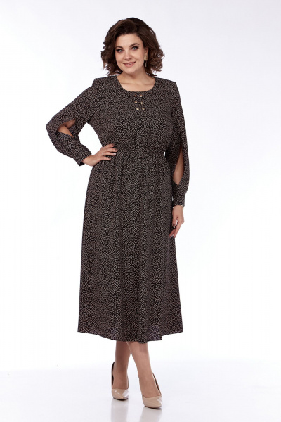 Нарядное платье из плательной ткани с пуговицами и ремнём Jurimex 3176 - фото 1