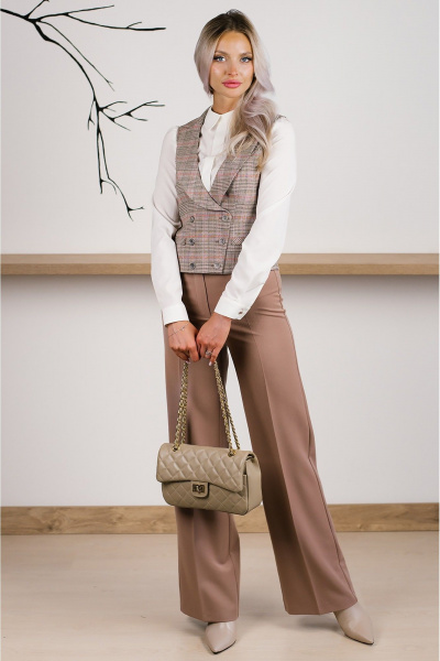 Брюки, жилет MONA STYLE 24058 песочный - фото 13