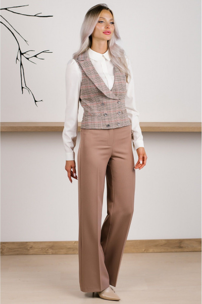 Брюки, жилет MONA STYLE 24058 песочный - фото 7