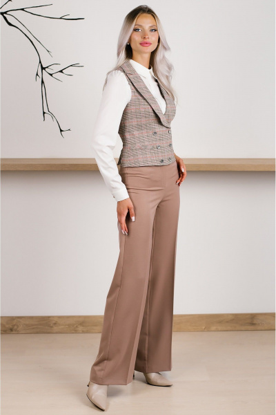 Брюки, жилет MONA STYLE 24058 песочный - фото 6