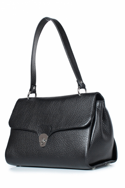 Кожаная сумка на клапане и короткой ручке с карманом Galanteya 31923.23с1211к45 черный - фото 1