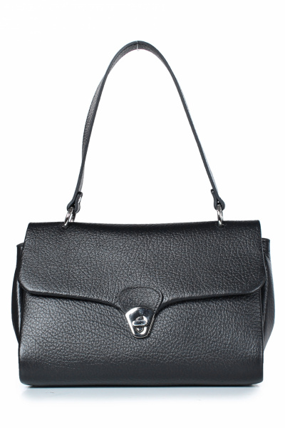 Кожаная сумка на клапане и короткой ручке с карманом Galanteya 31923.23с1211к45 черный - фото 2