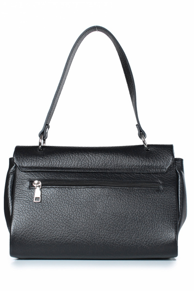 Кожаная сумка на клапане и короткой ручке с карманом Galanteya 31923.23с1211к45 черный - фото 3