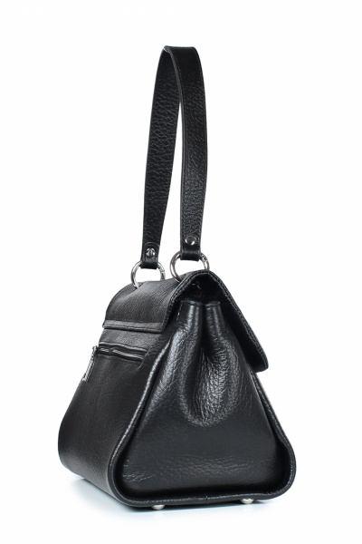 Кожаная сумка на клапане и короткой ручке с карманом Galanteya 31923.23с1211к45 черный - фото 4