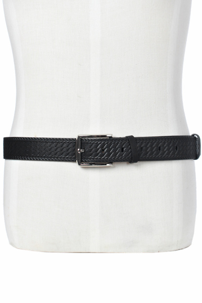 Классический кожаный ремень с тиснением и пряжкой Galanteya 5423.23с161к45 2р черный - фото 5