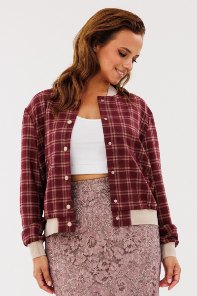 Демисезонный жакет-бомбер из текстиля с прорезными карманами Angelina & Сompany 1137 - фото 5