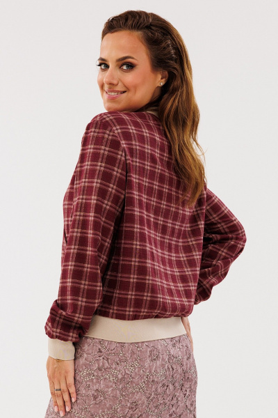 Демисезонный жакет-бомбер из текстиля с прорезными карманами Angelina & Сompany 1137 - фото 4