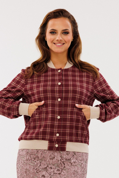 Демисезонный жакет-бомбер из текстиля с прорезными карманами Angelina & Сompany 1137 - фото 3