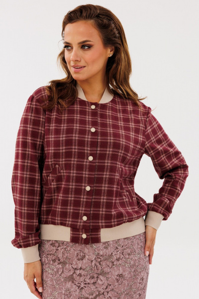 Демисезонный жакет-бомбер из текстиля с прорезными карманами Angelina & Сompany 1137 - фото 1