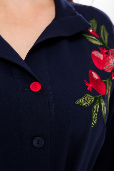 Нарядное макси платье с вышивкой и карманами BRELA 2354.1 темно-синий - фото 7