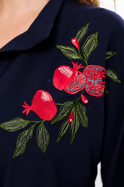 Нарядное макси платье с вышивкой и карманами BRELA 2354.1 темно-синий - фото 5