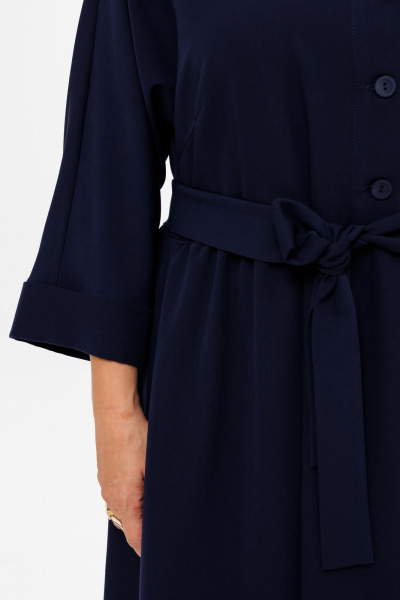 Нарядное макси платье с вышивкой и карманами BRELA 2354.1 темно-синий - фото 4