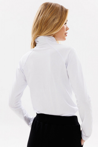 Круглогодичная белая трикотажная водолазка с рукавом-реглан GO F1020/01-01. 164-170 - фото 4