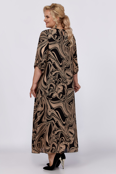 Демисезонное платье из шифона с поясом и разрезами Algranda А3985-7 - фото 4