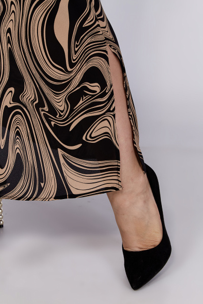 Демисезонное платье из шифона с поясом и разрезами Algranda А3985-7 - фото 6