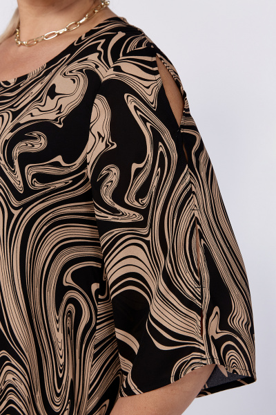 Демисезонное платье из шифона с поясом и разрезами Algranda А3985-7 - фото 7