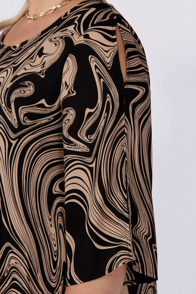 Демисезонное платье из шифона с поясом и разрезами Algranda А3985-7 - фото 9