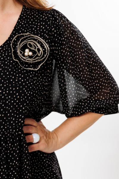 Платье в горошек с сборкой по переду и рукавом летучая мышь BRELA 2351.1 горошек - фото 5