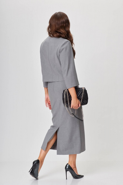 Жакет, юбка Karina deLux M-1268 серый - фото 7