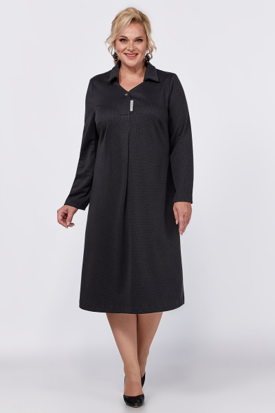 Платье из трикотажа с воротником на стойке и нагрудными вытачками Algranda А4012 - фото 1